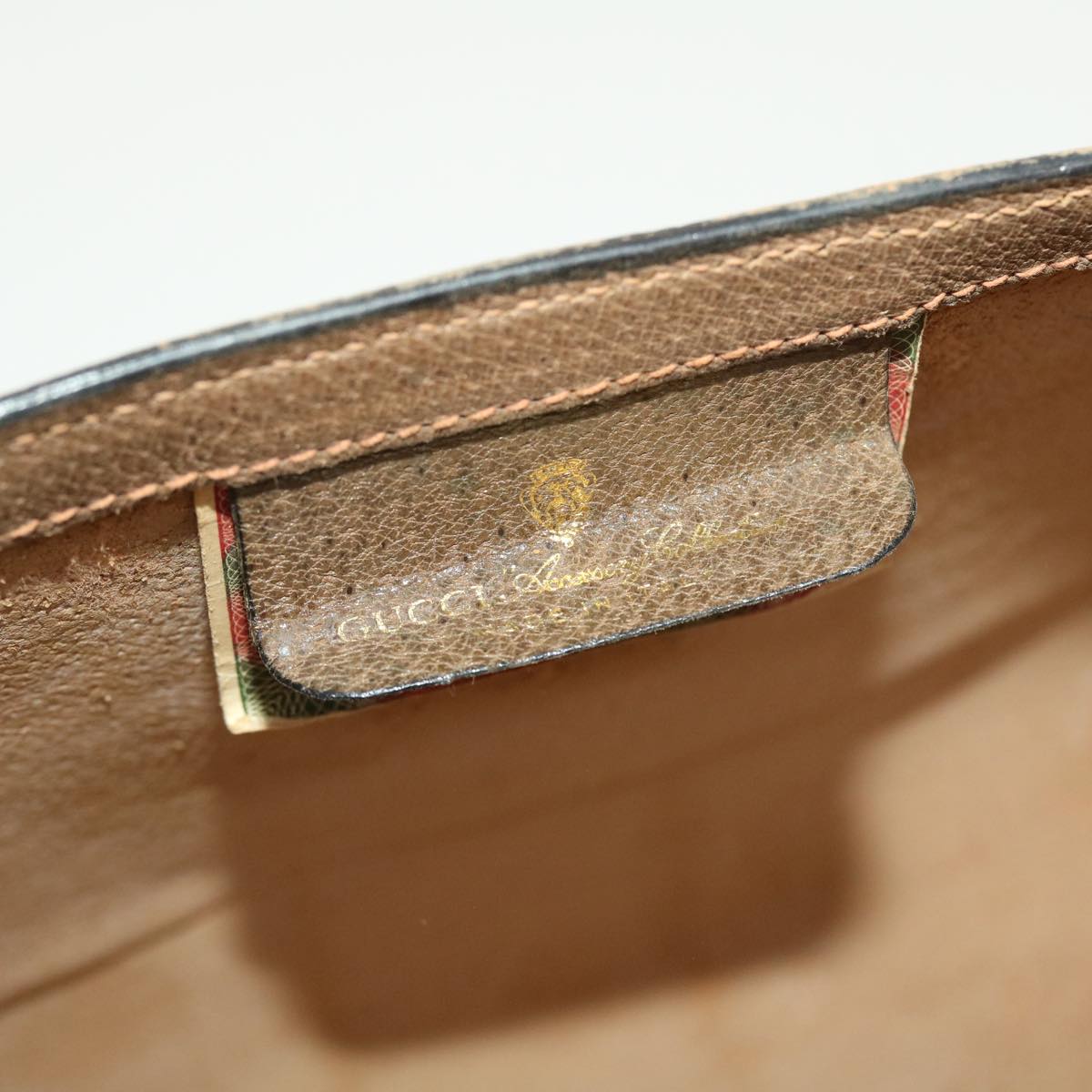 GUCCI GG Canvas Web Sherry Line Clutch Bag Beige Red 89.01.007 yk7088B