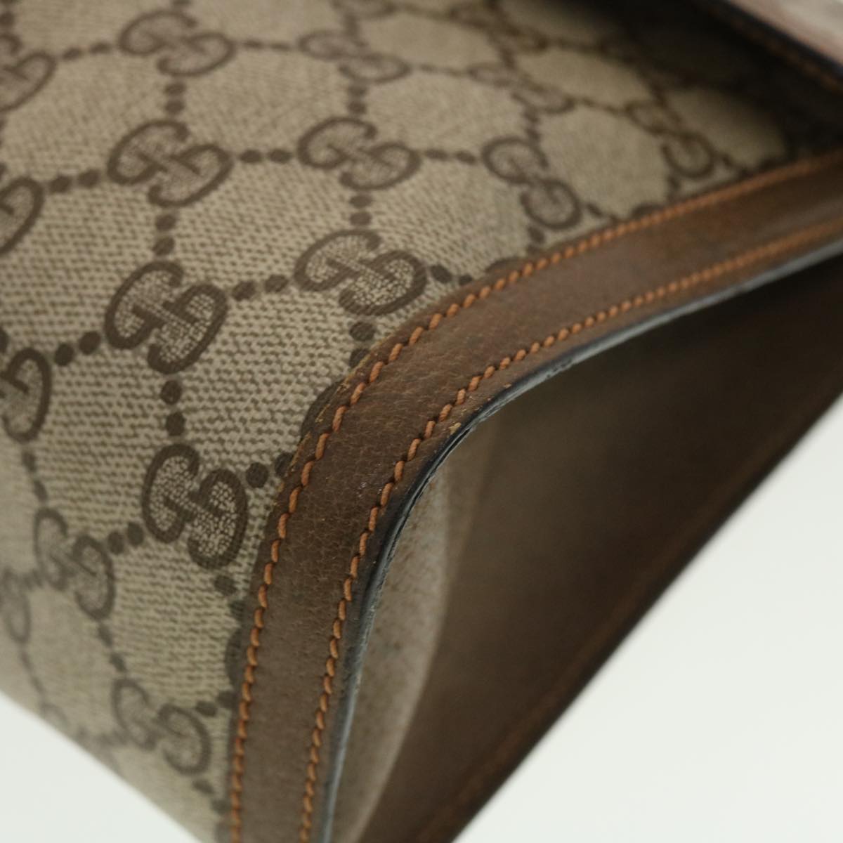 GUCCI GG Canvas Web Sherry Line Clutch Bag Beige Red 89.01.007 yk7088B