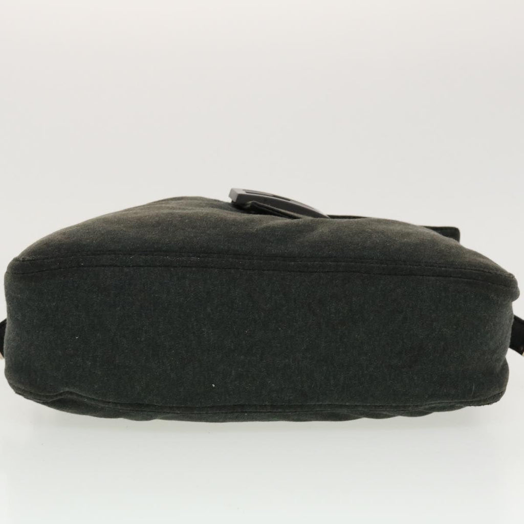 FENDI Mamma Baguette Shoulder Bag Canvas Gray yk7105B