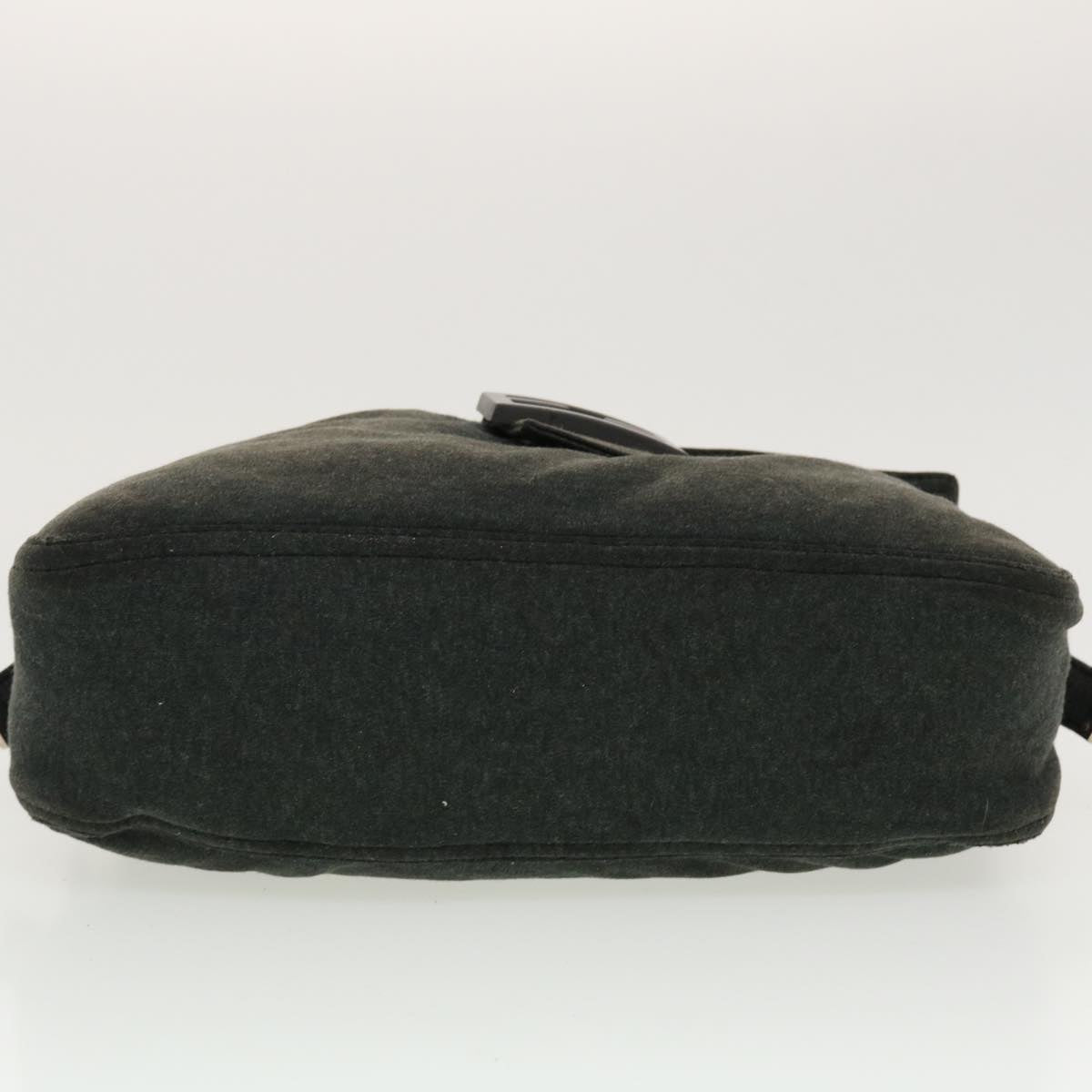 FENDI Mamma Baguette Shoulder Bag Canvas Gray yk7105B