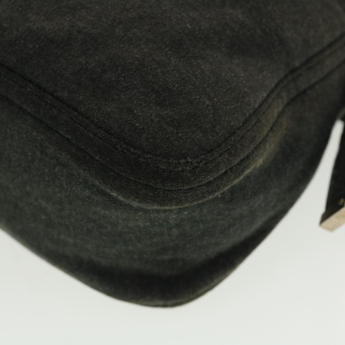 FENDI Mamma Baguette Shoulder Bag Canvas Gray yk7105B
