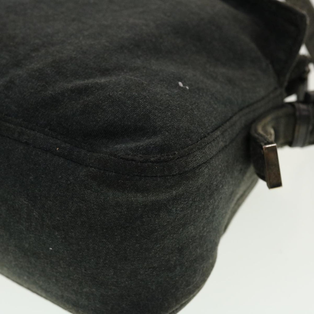 FENDI Mamma Baguette Shoulder Bag Canvas Gray yk7105B