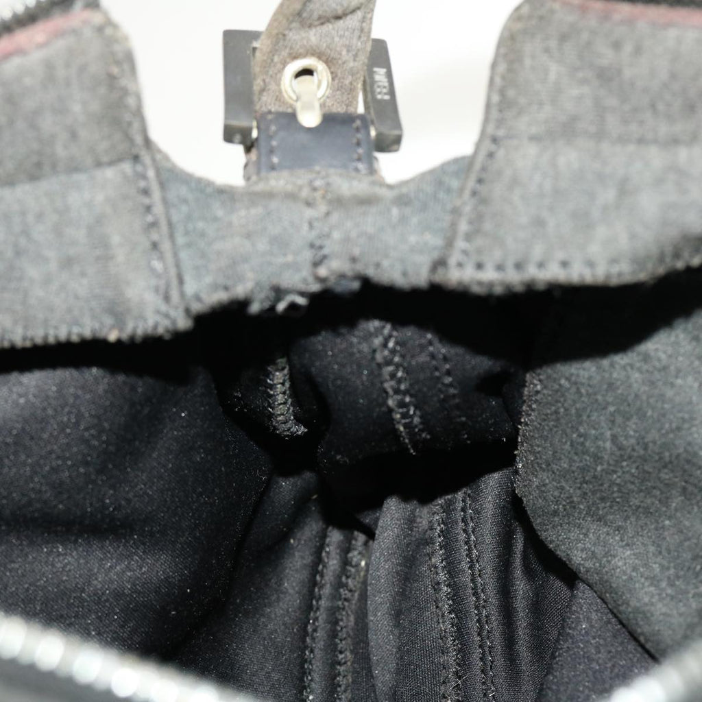 FENDI Mamma Baguette Shoulder Bag Canvas Gray yk7105B