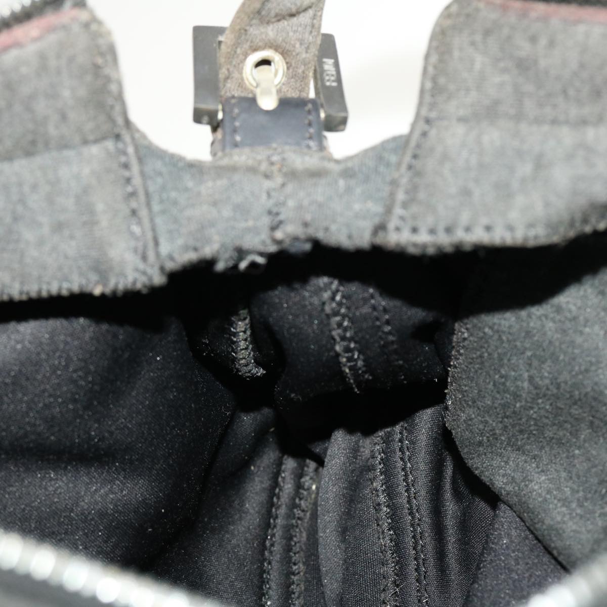 FENDI Mamma Baguette Shoulder Bag Canvas Gray yk7105B