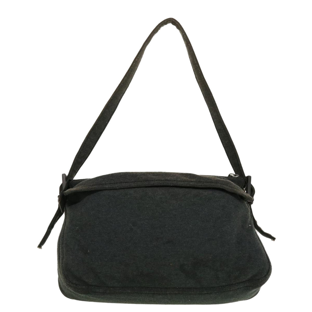 FENDI Mamma Baguette Shoulder Bag Canvas Gray yk7105B