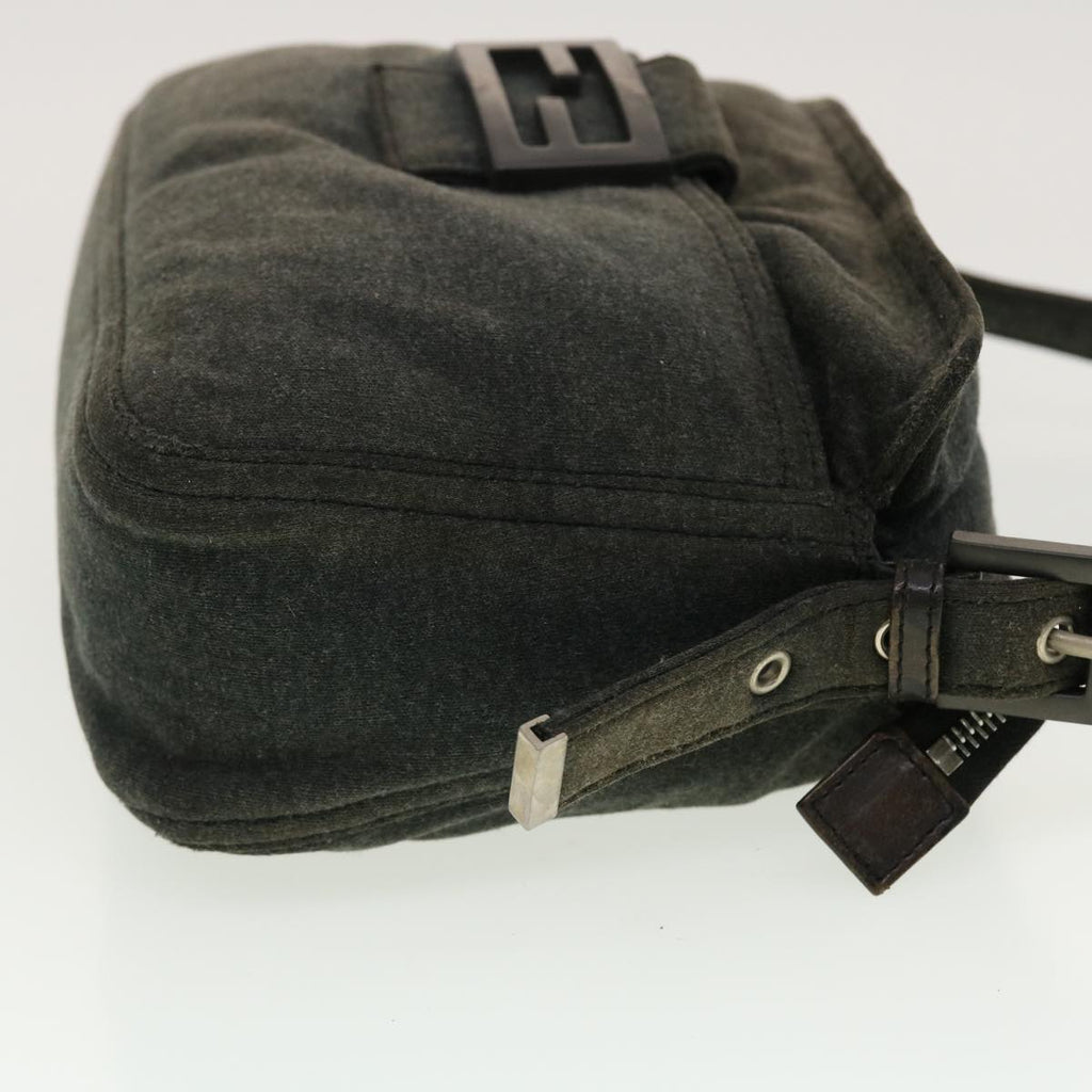 FENDI Mamma Baguette Shoulder Bag Canvas Gray yk7105B