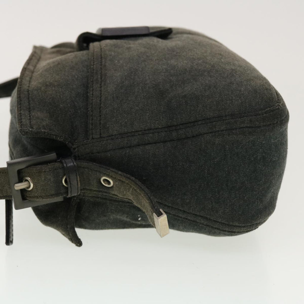 FENDI Mamma Baguette Shoulder Bag Canvas Gray yk7105B