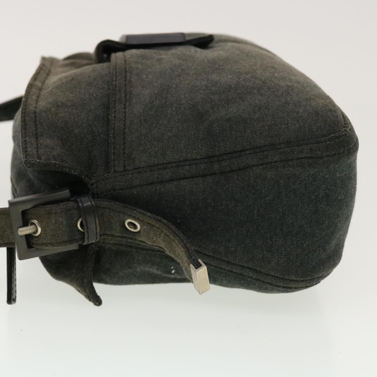 FENDI Mamma Baguette Shoulder Bag Canvas Gray yk7105B