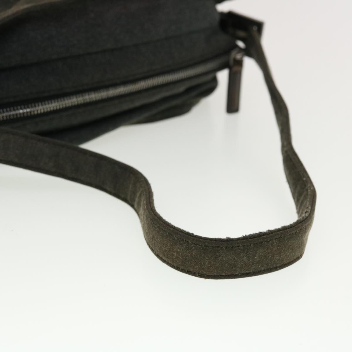 FENDI Mamma Baguette Shoulder Bag Canvas Gray yk7105B