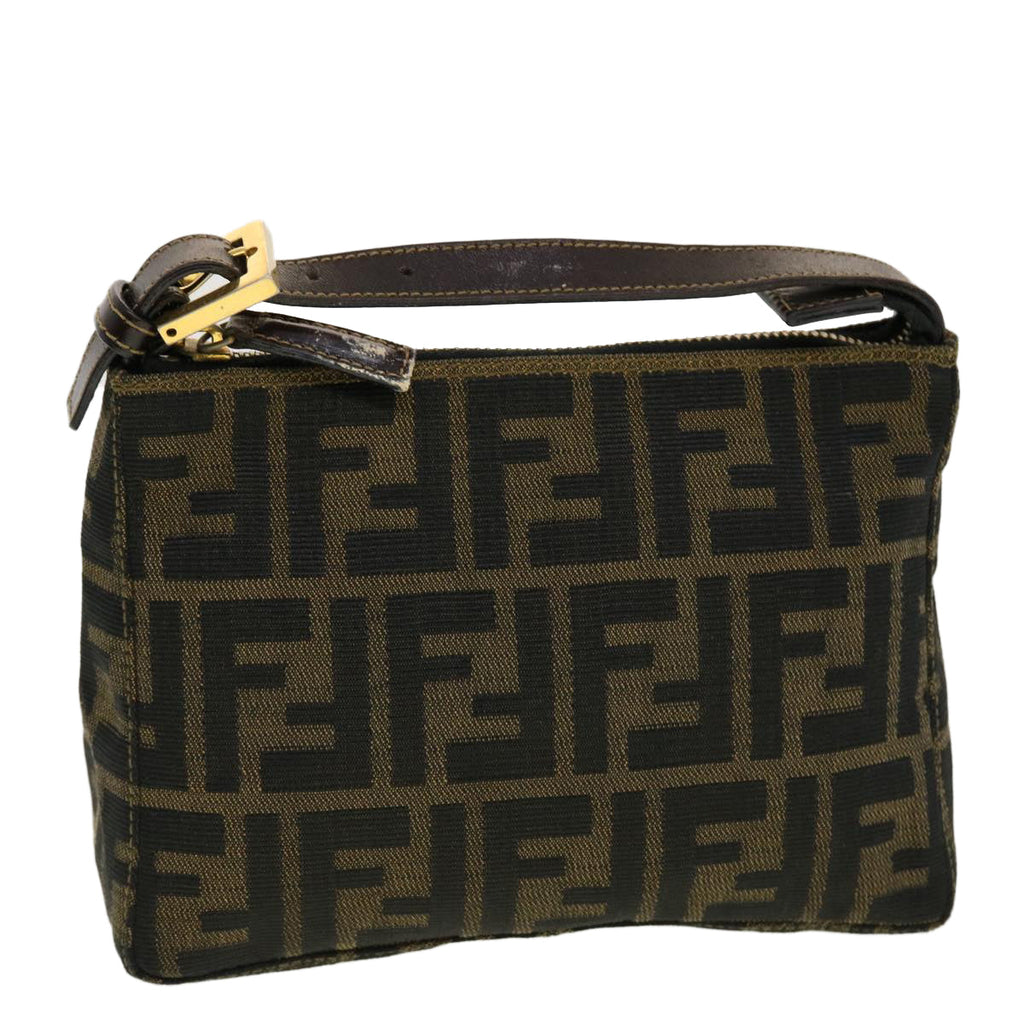 FENDI Zucca Canvas Hand Bag Black Brown 2305.26580 yk7106B