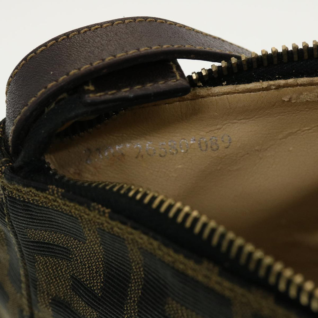 FENDI Zucca Canvas Hand Bag Black Brown 2305.26580 yk7106B
