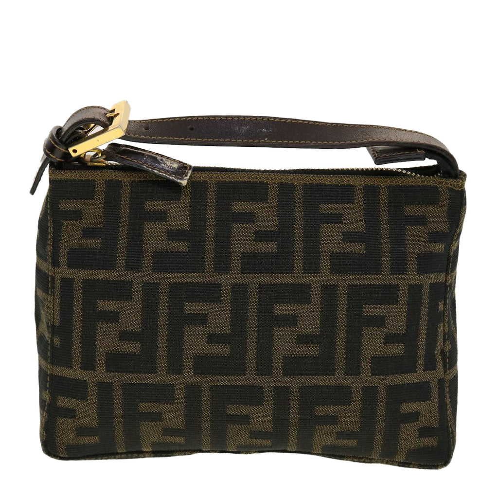 FENDI Zucca Canvas Hand Bag Black Brown 2305.26580 yk7106B