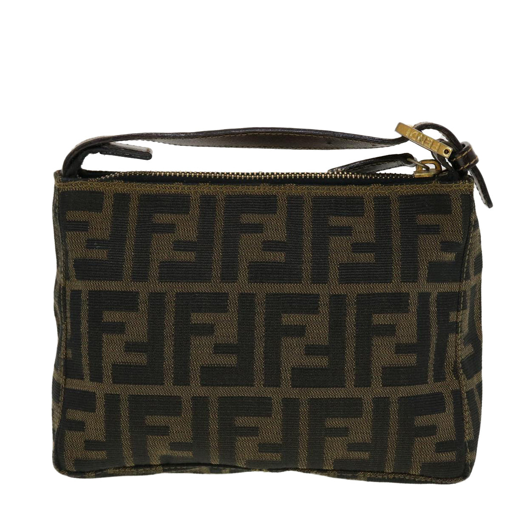 FENDI Zucca Canvas Hand Bag Black Brown 2305.26580 yk7106B