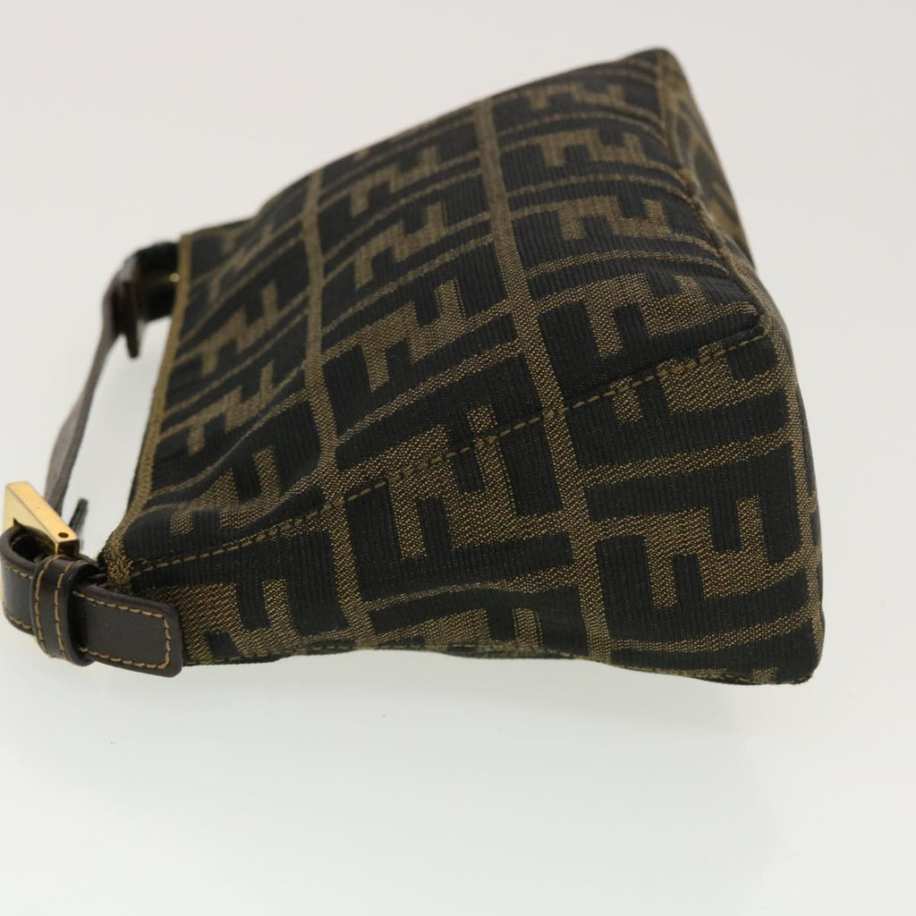 FENDI Zucca Canvas Hand Bag Black Brown 2305.26580 yk7106B
