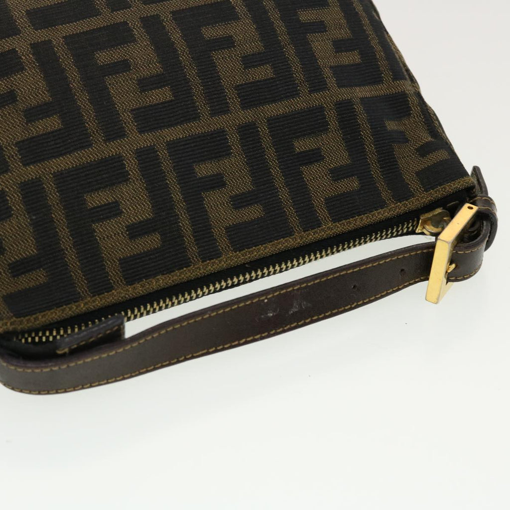 FENDI Zucca Canvas Hand Bag Black Brown 2305.26580 yk7106B