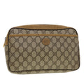 GUCCI GG Canvas Clutch Bag PVC Leather Beige 89.01.044 yk7129