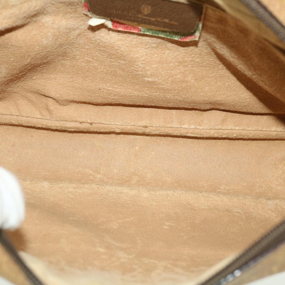GUCCI GG Canvas Clutch Bag PVC Leather Beige 89.01.044 yk7129