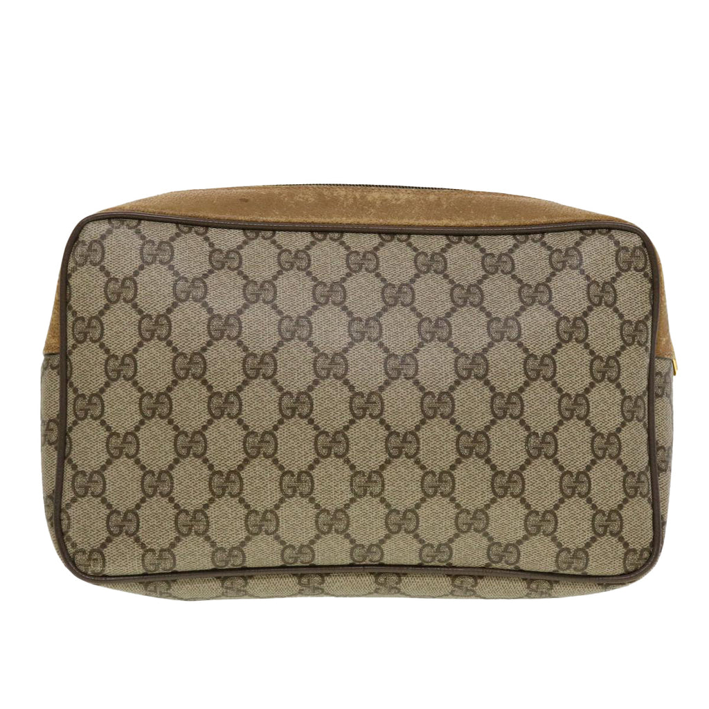 GUCCI GG Canvas Clutch Bag PVC Leather Beige 89.01.044 yk7129