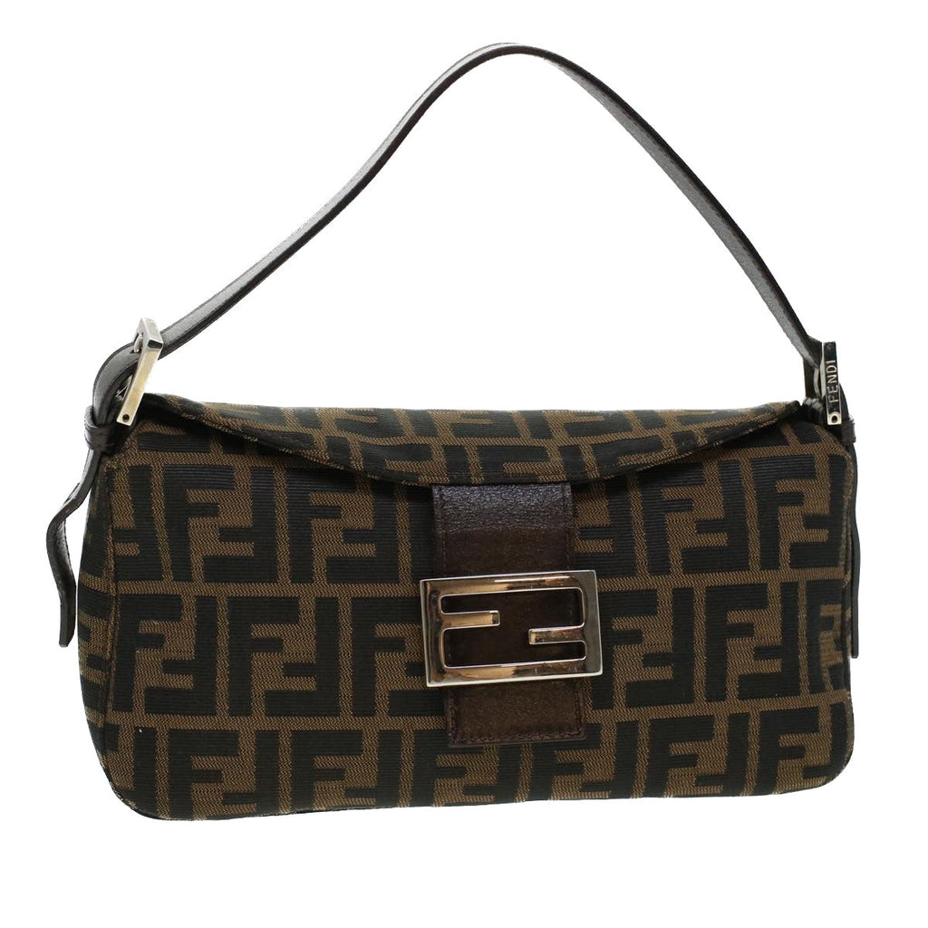 FENDI Zucca Canvas Mamma Baguette Shoulder Bag Brown 2321 26725 008 yk7143