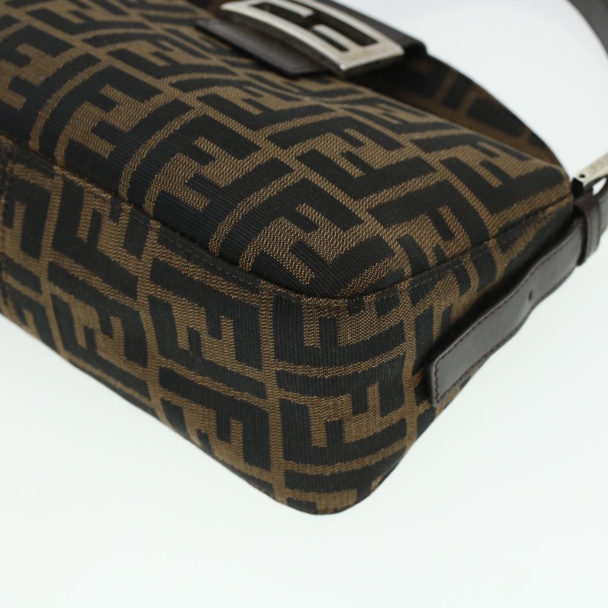 FENDI Zucca Canvas Mamma Baguette Shoulder Bag Brown 2321 26725 008 yk7143