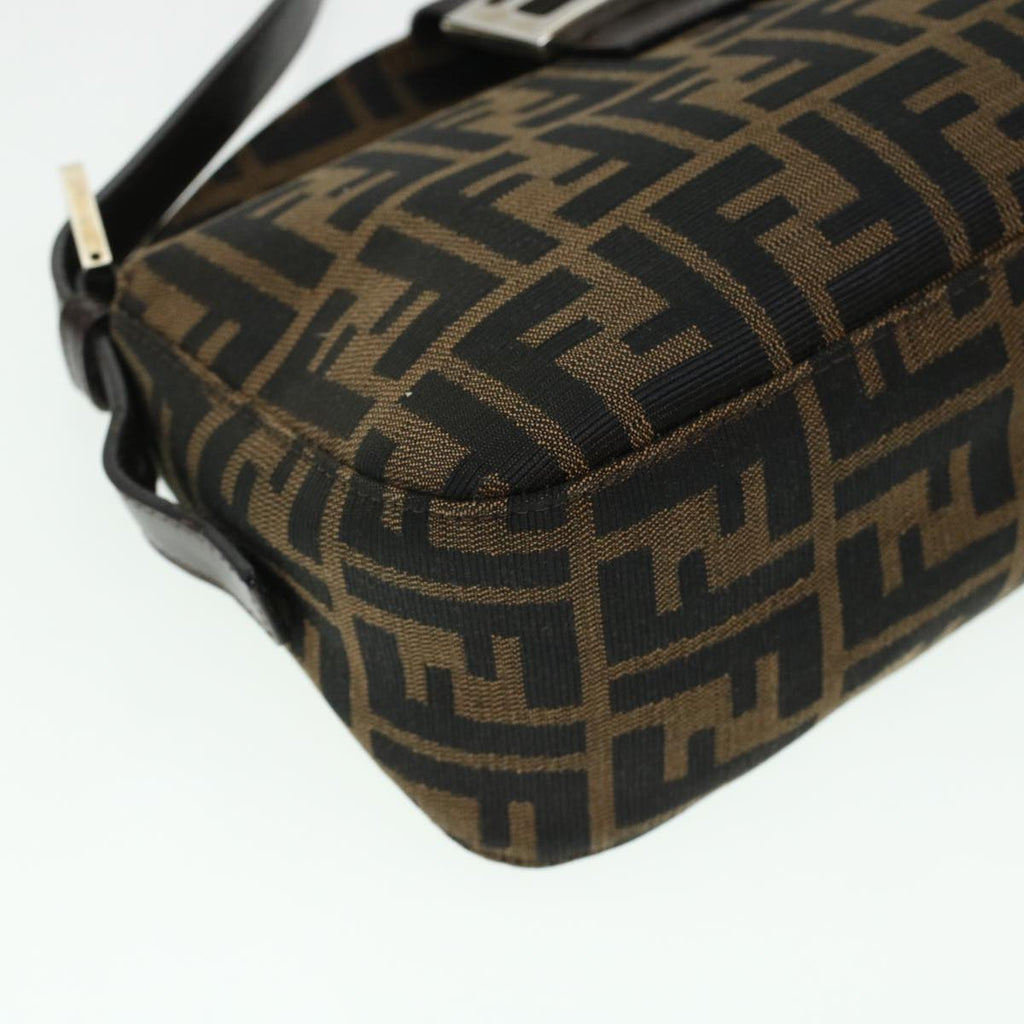 FENDI Zucca Canvas Mamma Baguette Shoulder Bag Brown 2321 26725 008 yk7143
