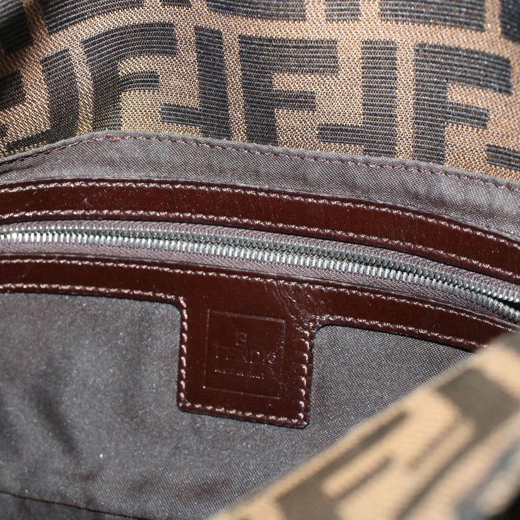 FENDI Zucca Canvas Mamma Baguette Shoulder Bag Brown 2321 26725 008 yk7143