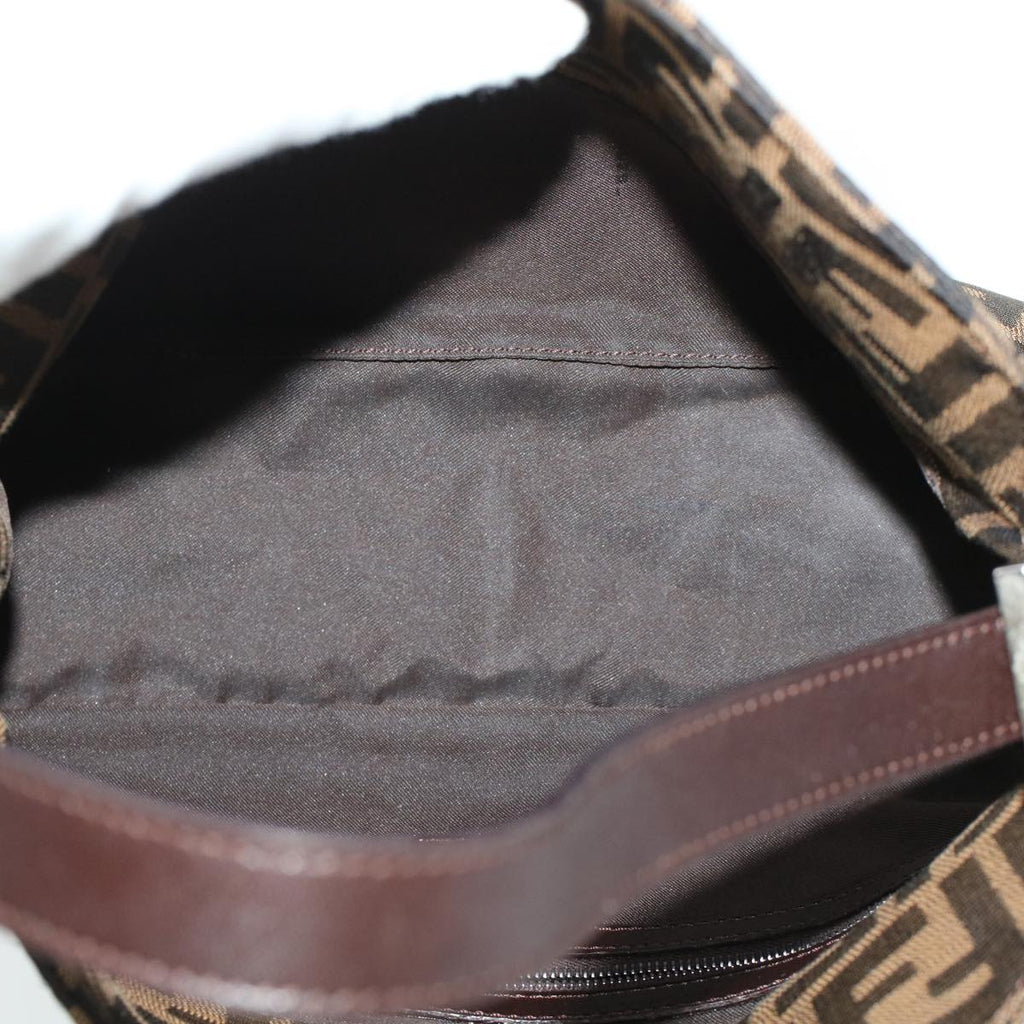 FENDI Zucca Canvas Mamma Baguette Shoulder Bag Brown 2321 26725 008 yk7143