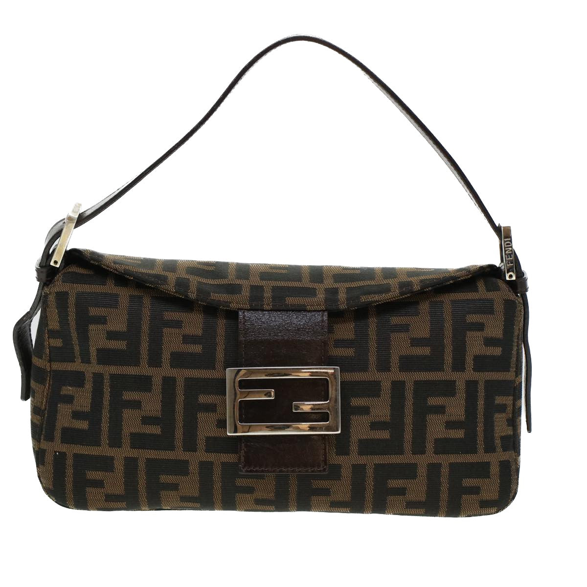 FENDI Zucca Canvas Mamma Baguette Shoulder Bag Brown 2321 26725 008 yk7143