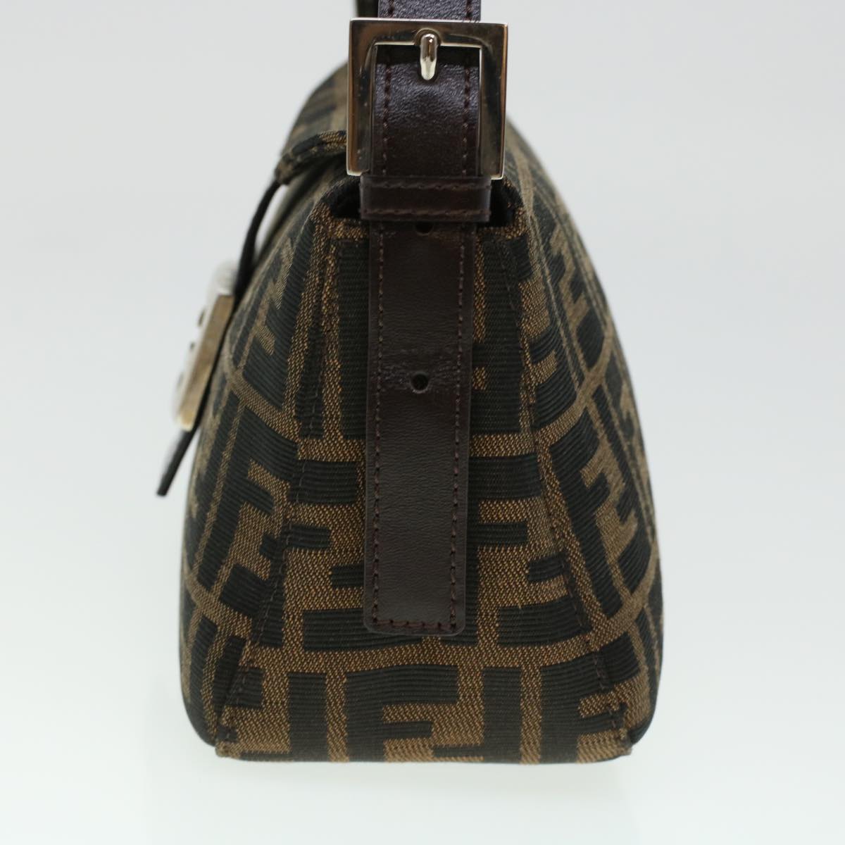 FENDI Zucca Canvas Mamma Baguette Shoulder Bag Brown 2321 26725 008 yk7143