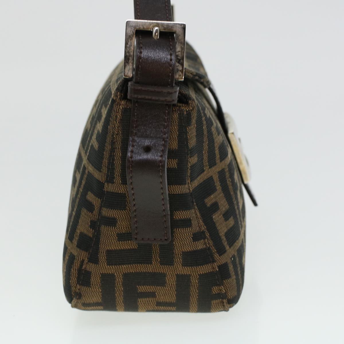 FENDI Zucca Canvas Mamma Baguette Shoulder Bag Brown 2321 26725 008 yk7143