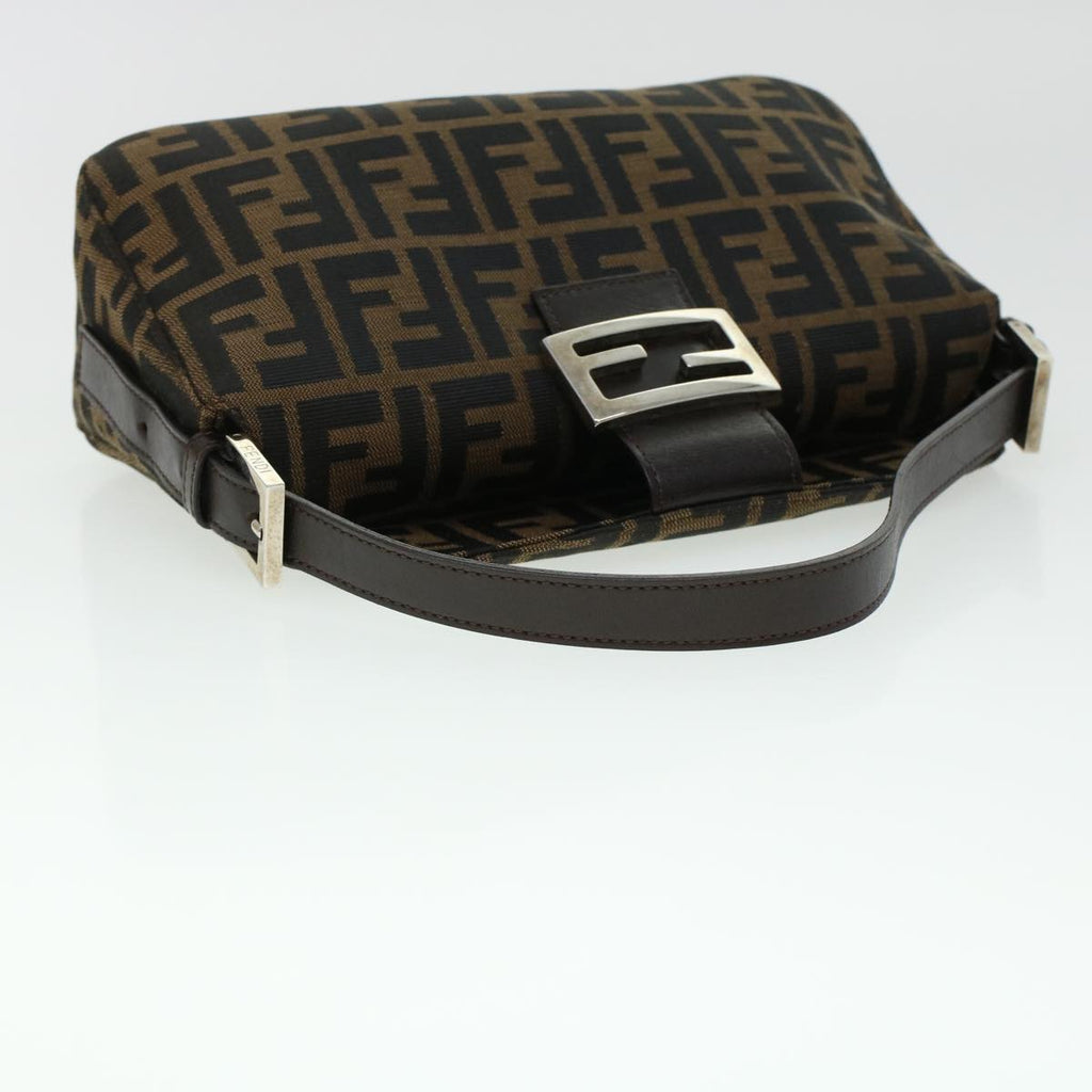 FENDI Zucca Canvas Mamma Baguette Shoulder Bag Brown 2321 26725 008 yk7143