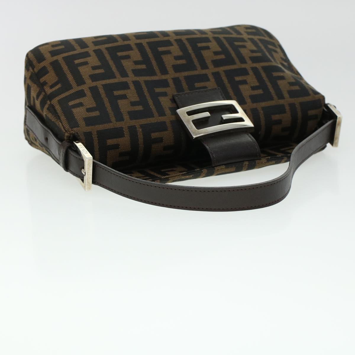 FENDI Zucca Canvas Mamma Baguette Shoulder Bag Brown 2321 26725 008 yk7143