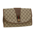 GUCCI GG Canvas Web Sherry Line Clutch Bag Beige Red Green 89.01.030 yk7159