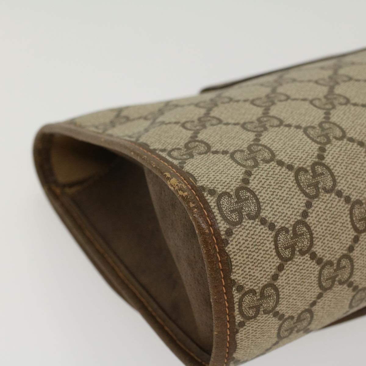 GUCCI GG Canvas Web Sherry Line Clutch Bag Beige Red Green 89.01.030 yk7159