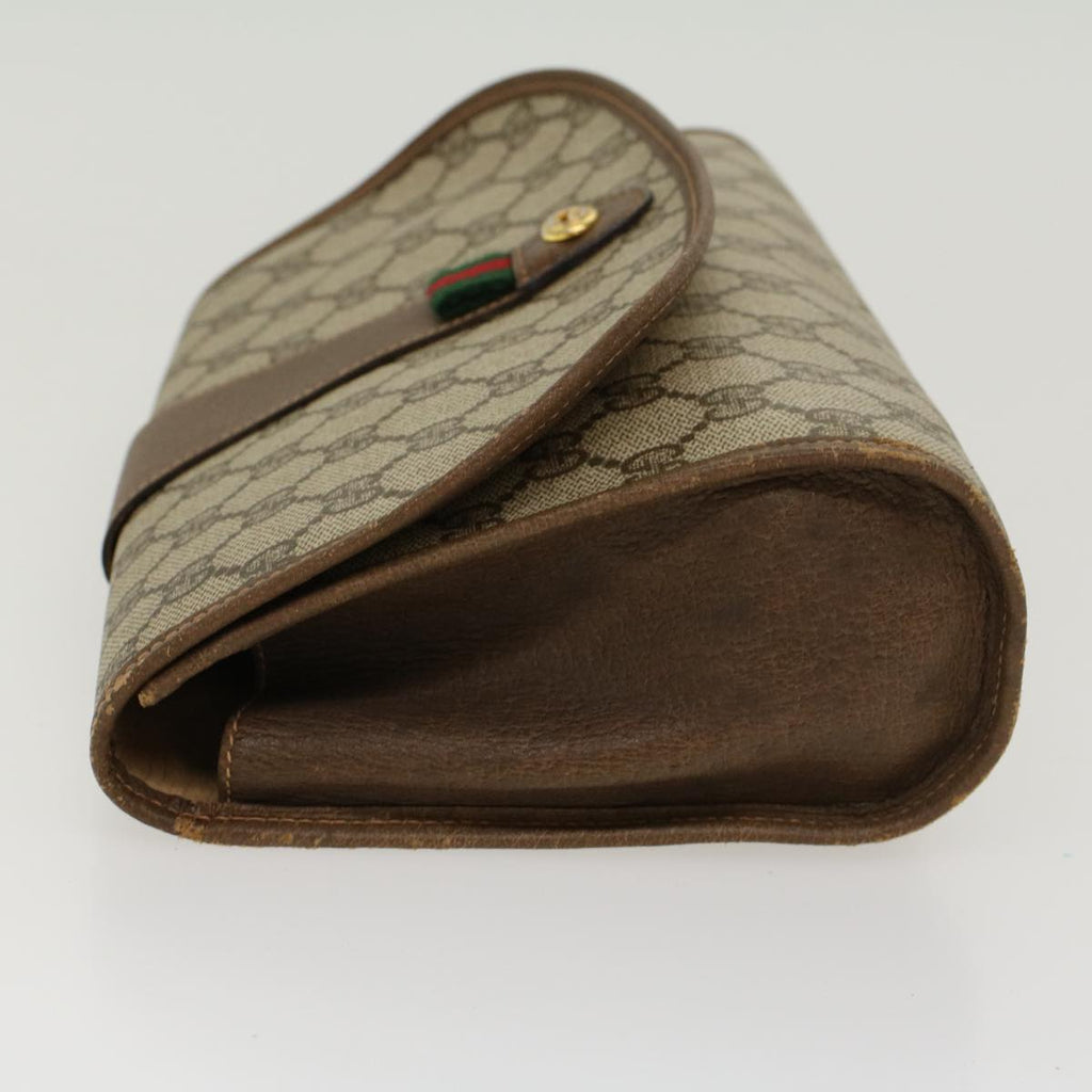 GUCCI GG Canvas Web Sherry Line Clutch Bag Beige Red Green 89.01.030 yk7159