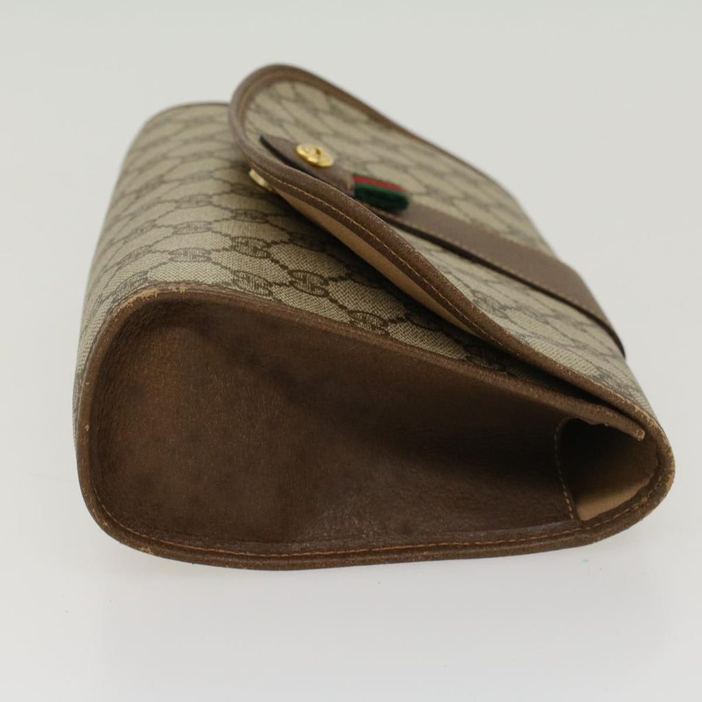 GUCCI GG Canvas Web Sherry Line Clutch Bag Beige Red Green 89.01.030 yk7159