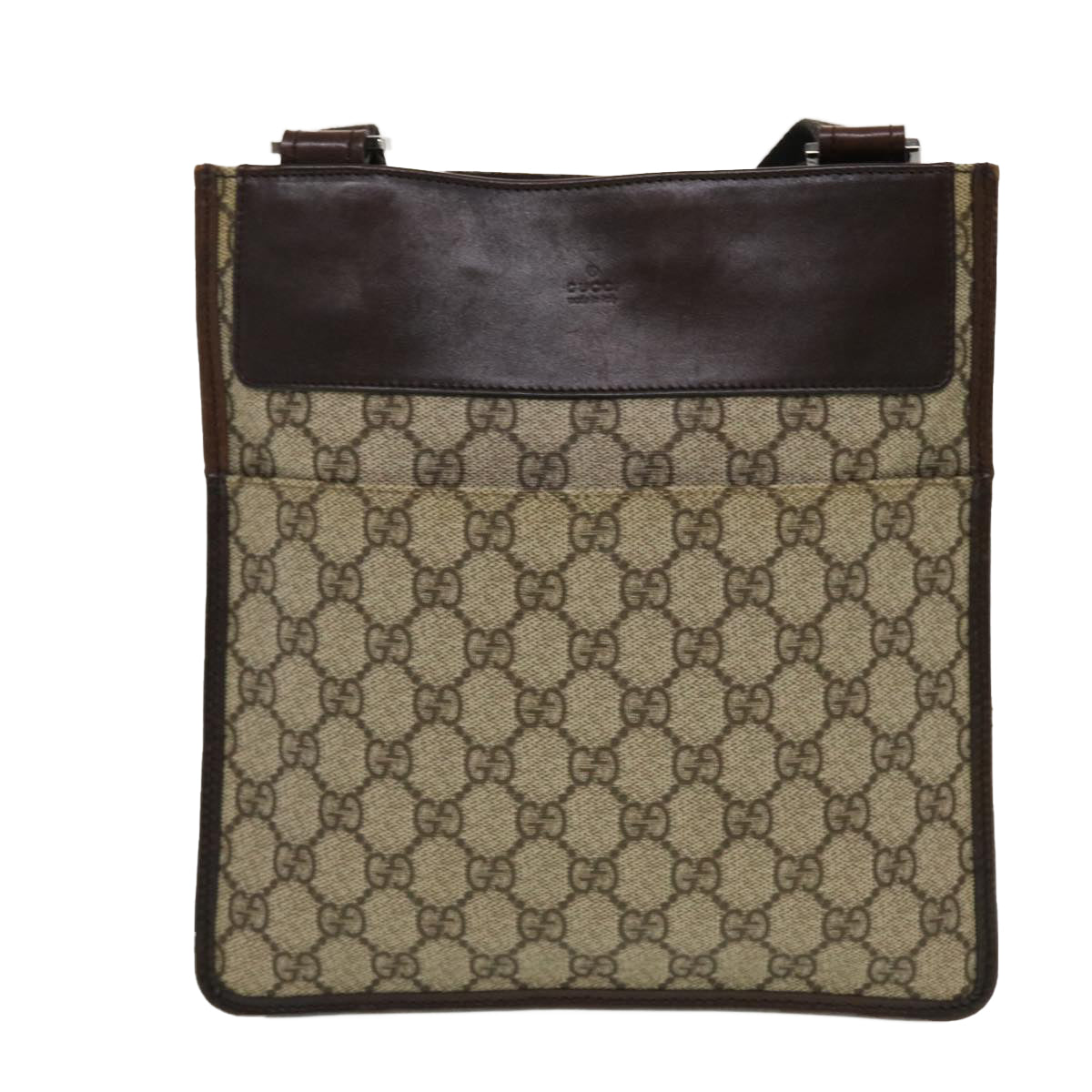 GUCCI GG Canvas Shoulder Bag PVC Leather Beige 27639 yk7163