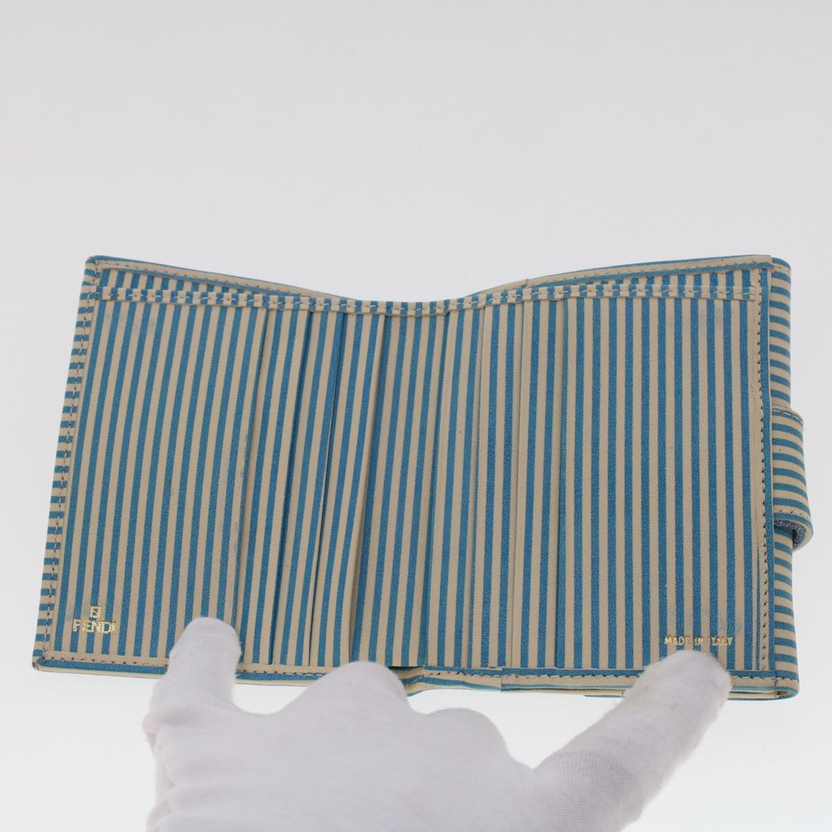 FENDI Zucca Canvas Wallet Denim Blue yk7166