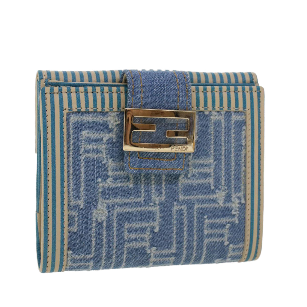 FENDI Zucca Canvas Wallet Denim Blue yk7166