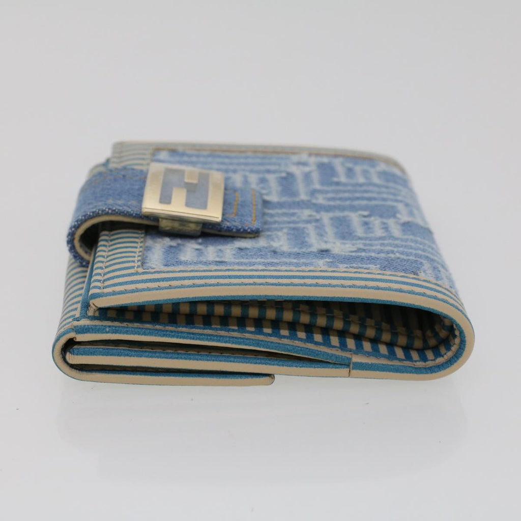 FENDI Zucca Canvas Wallet Denim Blue yk7166