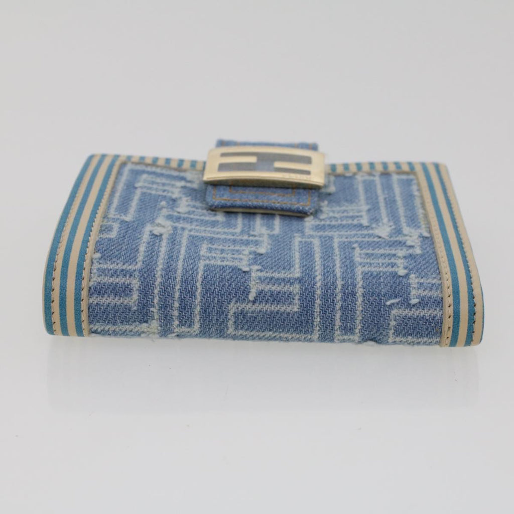 FENDI Zucca Canvas Wallet Denim Blue yk7166