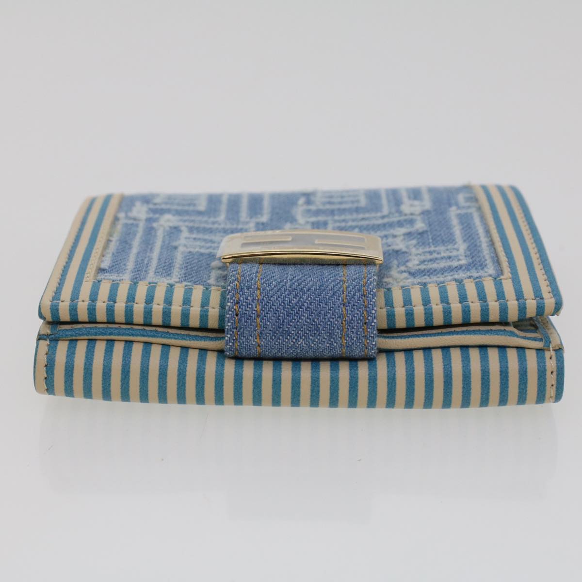 FENDI Zucca Canvas Wallet Denim Blue yk7166