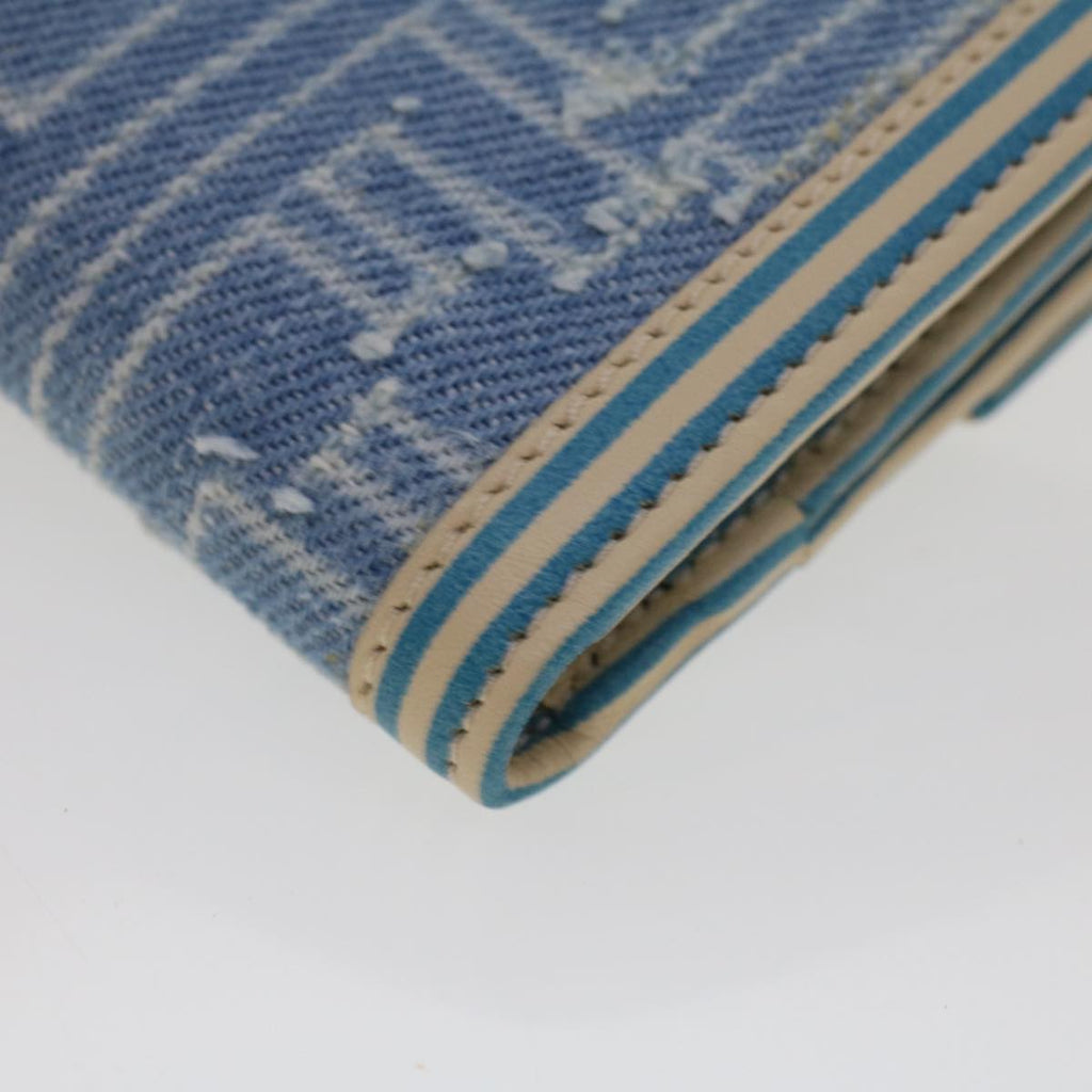 FENDI Zucca Canvas Wallet Denim Blue yk7166