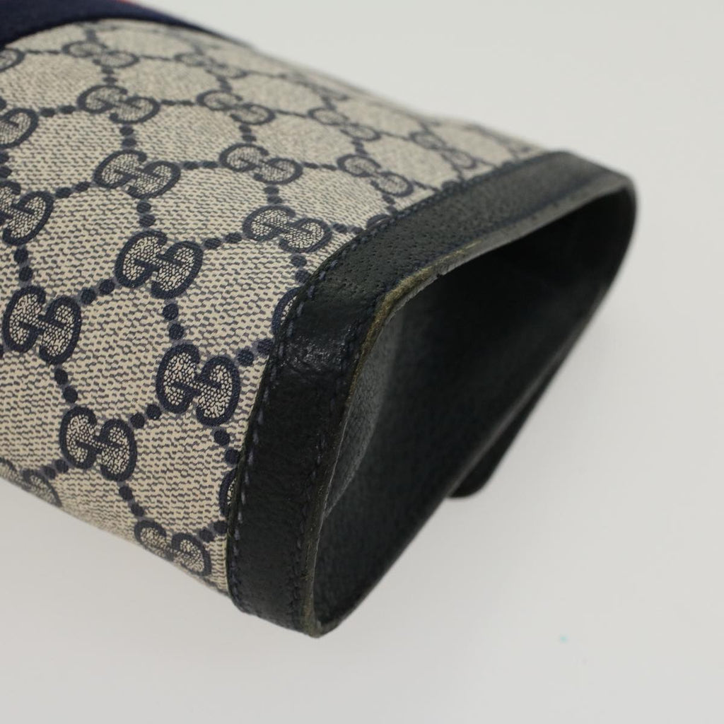 GUCCI GG Canvas Sherry Line Clutch Bag PVC Leather Gray Red Navy yk7169