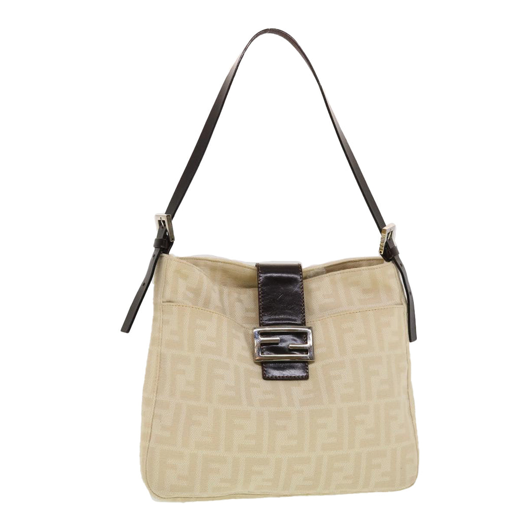 FENDI Zucca Canvas Mamma Baguette Shoulder Bag Beige yk7171