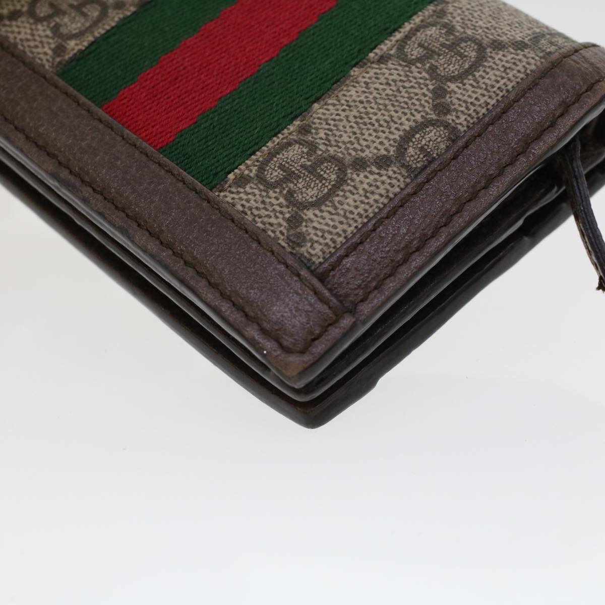 GUCCI GG Canvas Web Sherry Line Ofidia Wallet Beige Red Green 523155 yk7191