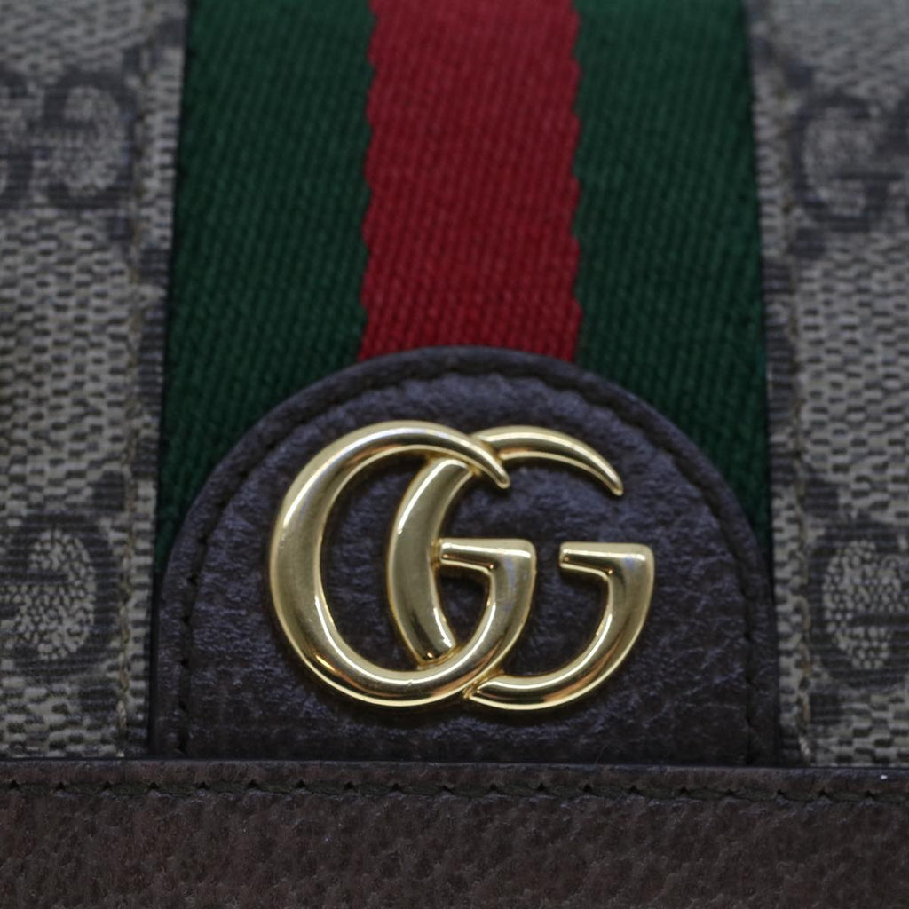 GUCCI GG Canvas Web Sherry Line Ofidia Wallet Beige Red Green 523155 yk7191