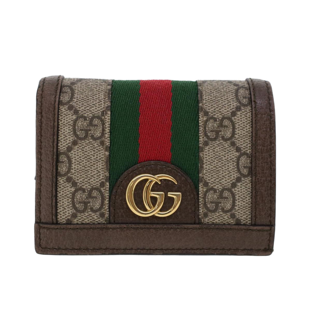 GUCCI GG Canvas Web Sherry Line Ofidia Wallet Beige Red Green 523155 yk7191