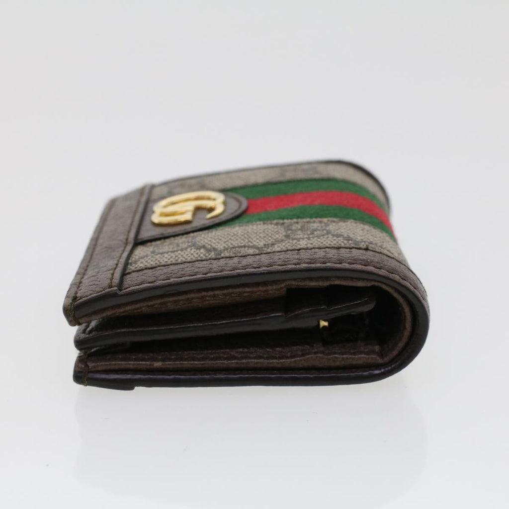 GUCCI GG Canvas Web Sherry Line Ofidia Wallet Beige Red Green 523155 yk7191