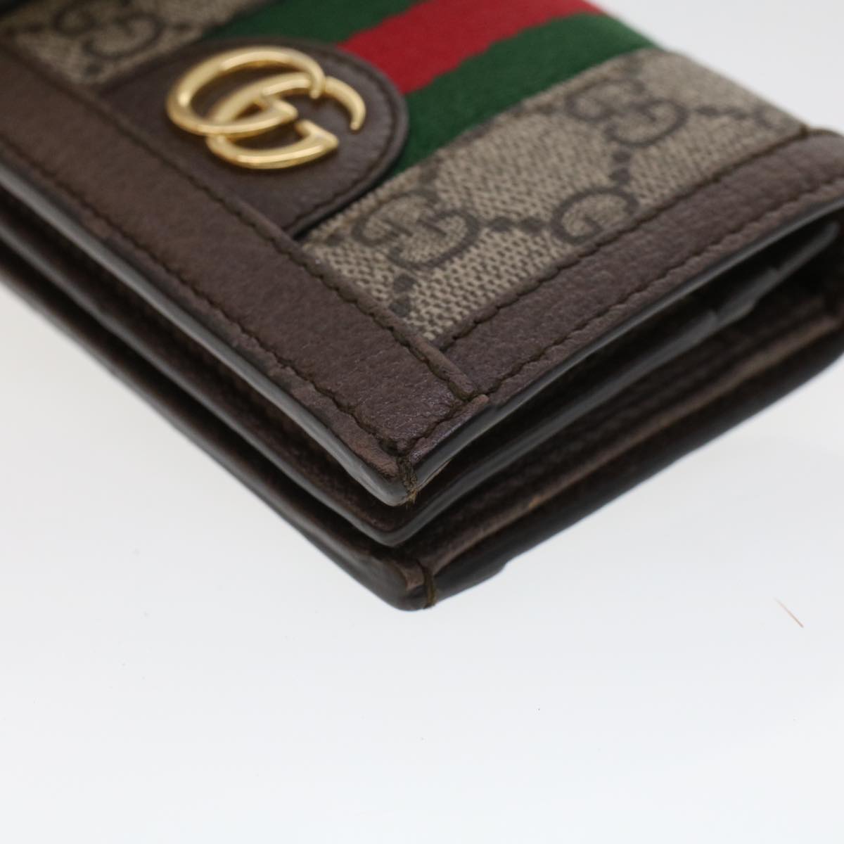 GUCCI GG Canvas Web Sherry Line Ofidia Wallet Beige Red Green 523155 yk7191